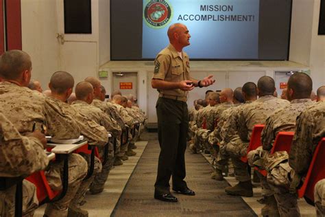 Marine recruits participating in leadership training