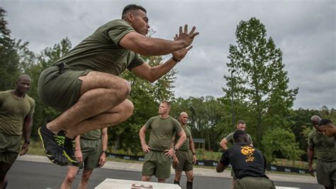 Marine recruits participating in safety training