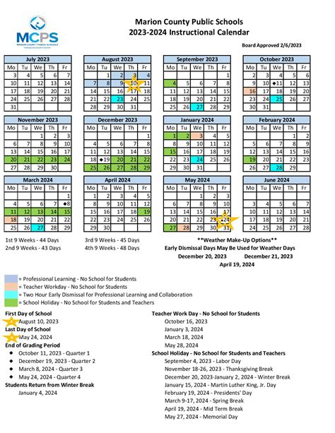 Marion County Schools Calendar FAQs