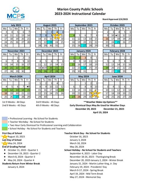 Marion County Schools Calendar Image 9