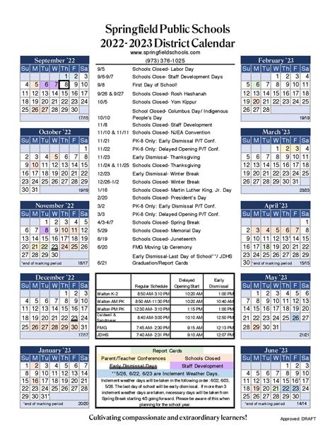 Massachusetts school calendars