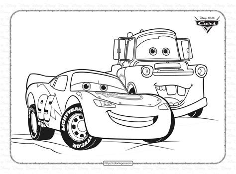 Mater and Lightning McQueen Coloring Page