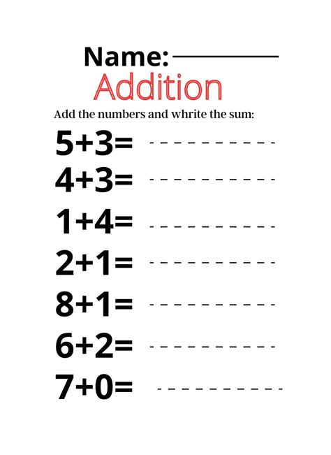 Math worksheets for students