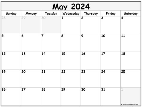 May Calendar Template