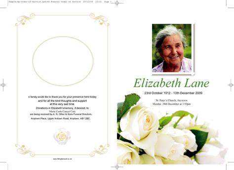 Memorial service templates