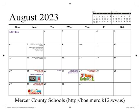 Mercer Calendar Overview