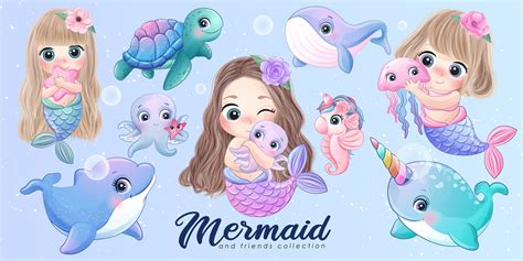 Mermaid Friends Coloring Page