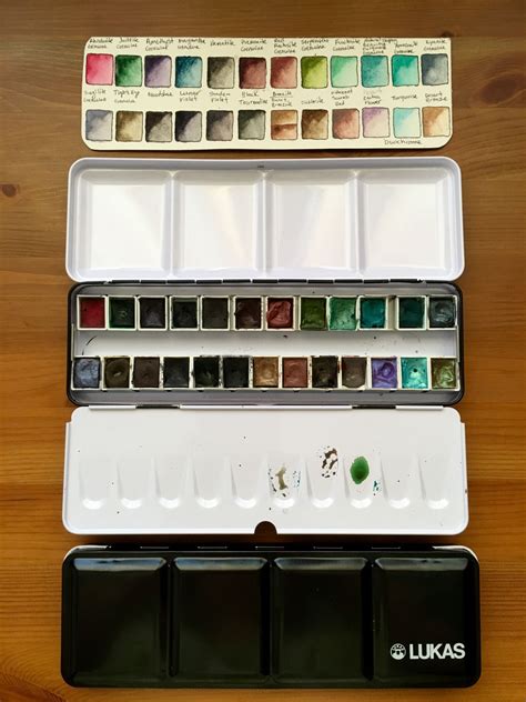 Artist using a metal watercolour palette on-the-go