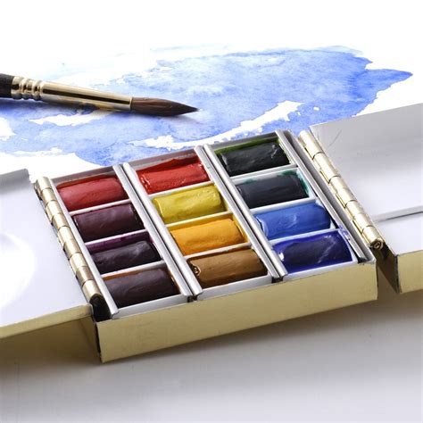 Watercolour painting created using a metal watercolour palette