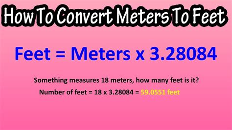 Meter-to-feet conversion formula image