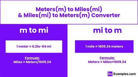 Meters to miles conversion chart