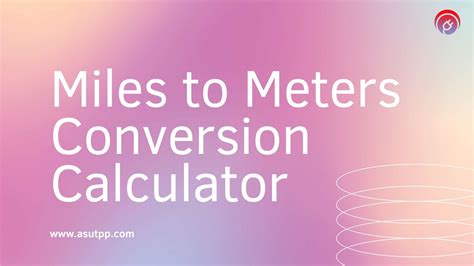 Meters to miles conversion calculator