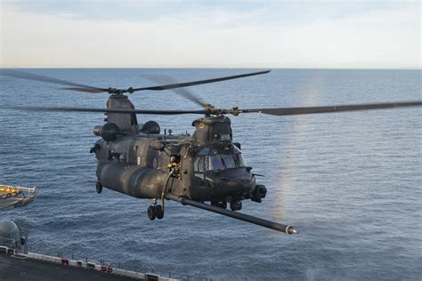 MH-47 Chinook helicopter in flight