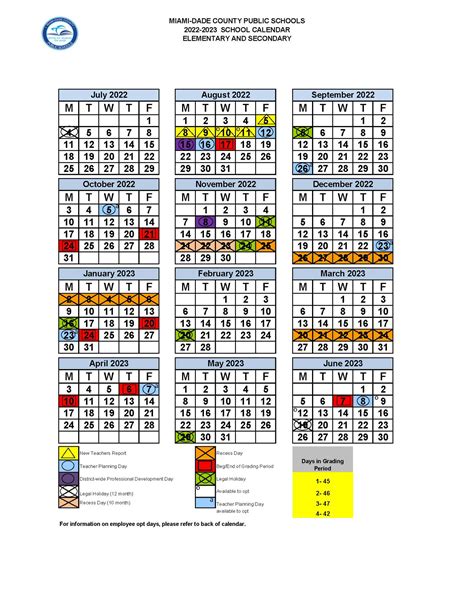 Miami Dade School Calendar Structure