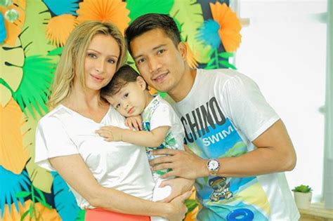 Michela Cazzola, James Yap, and their son