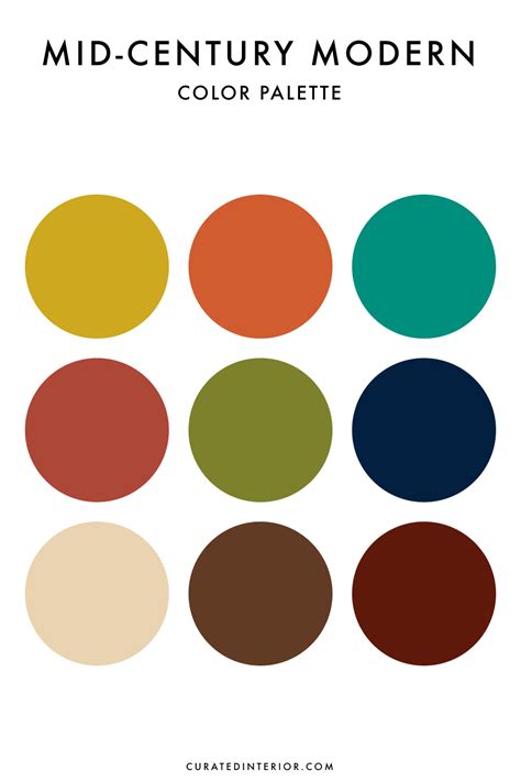 Mid century color palette design