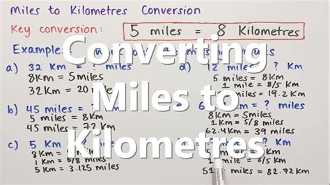 Miles to Kilometers Conversion Examples