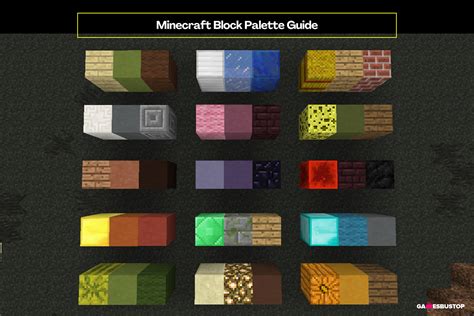 Minecraft block color palette