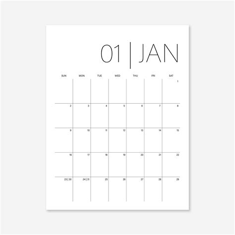 Minimalist Calendar View