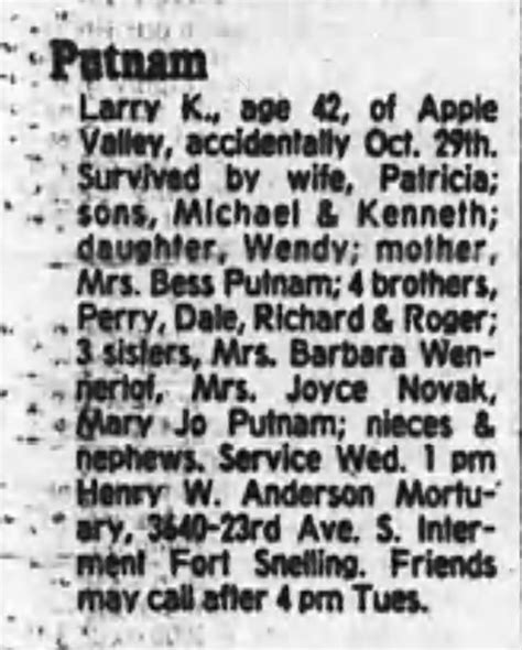 Minneapolis Newspaper Obituaries