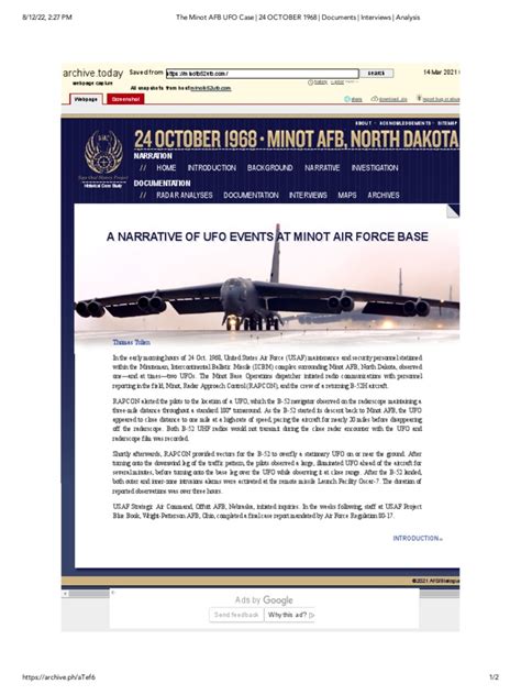 Minot Air Force Base Declassified Documents