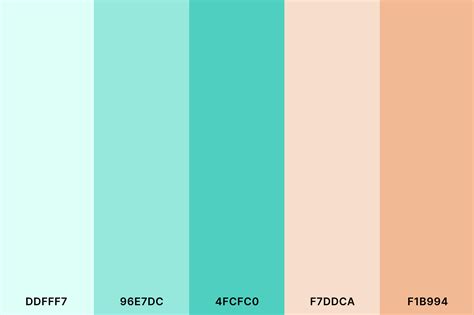 Mint Teal and Peach Color Palette Inspiration