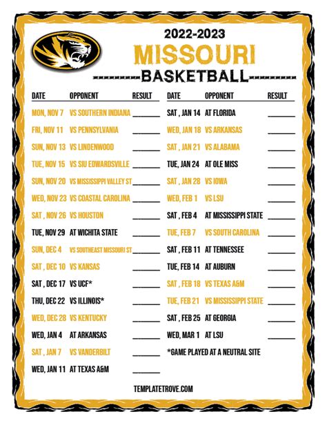 Mizzou Class Schedule Overview