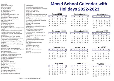 MMSD School Calendar Overview