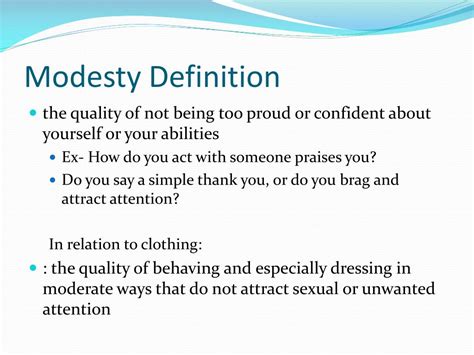 Definition of Modesty