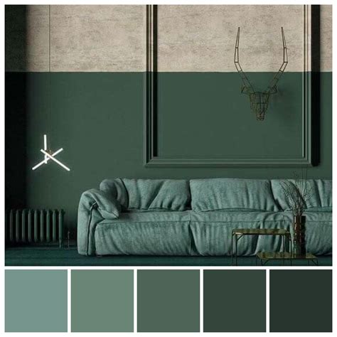 Monochromatic green with brown accents