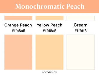 Monochromatic peach pastel color palette