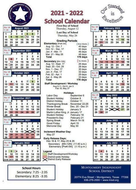 Montgomery ISD Calendar Image 2