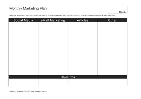 Monthly Advertising Planner