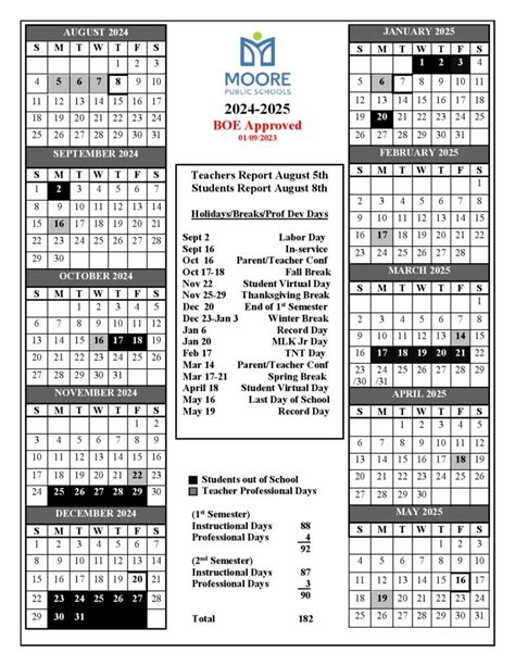 Moore School Deadlines Calendar