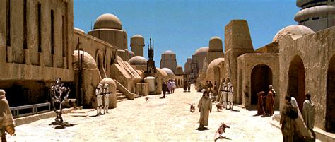 Mos Eisley spaceport at sunset