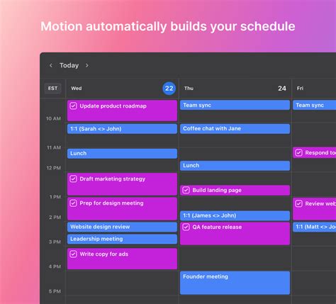 Motion Calendar Tips