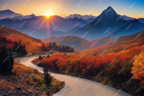 Mountain landscape with earthy shades