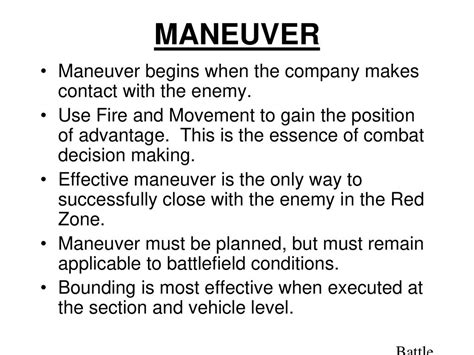 Movement and Maneuver Execution