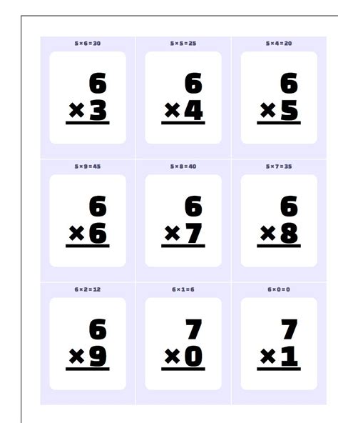 Multiplication Flashcards for 3rd Grade