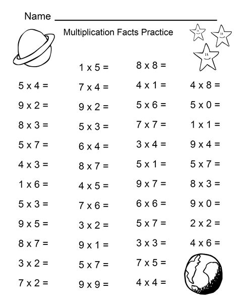 Multiplication Printables Image