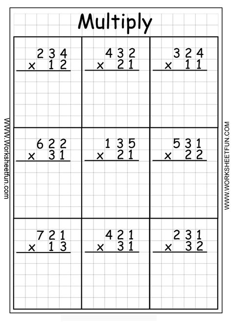 Multiplication Worksheet Example