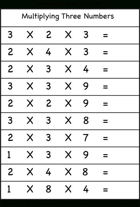 Multiplication Worksheets for Grade 3