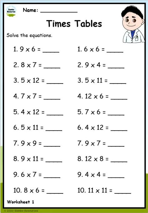 Multiplication Worksheets for Grade 4