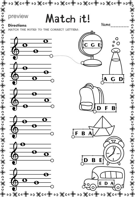 Music worksheets for students