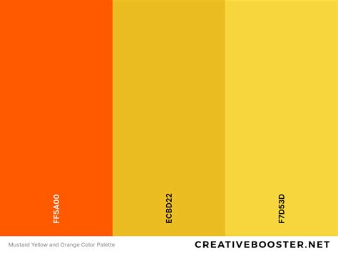 Mustard Yellow and Orange Color Palette