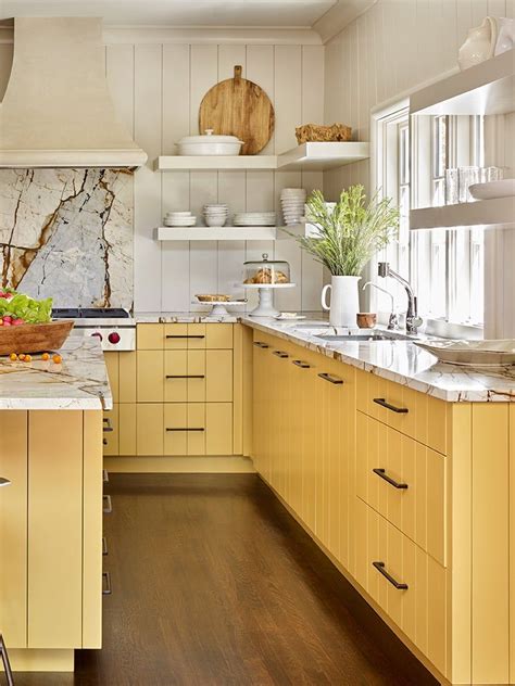 Mustard yellow kitchen accessories on a countertop