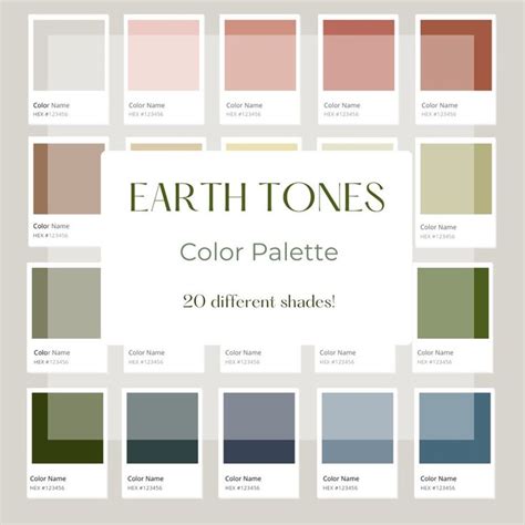 Muted Earth Tones Text Color Palette