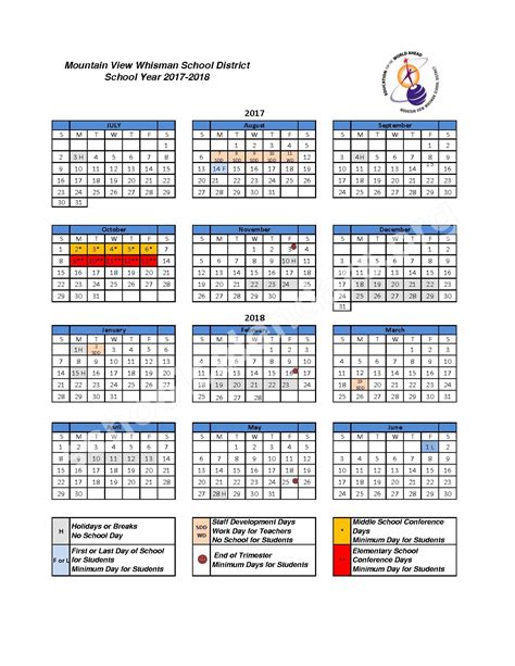 MVWSD School Calendar