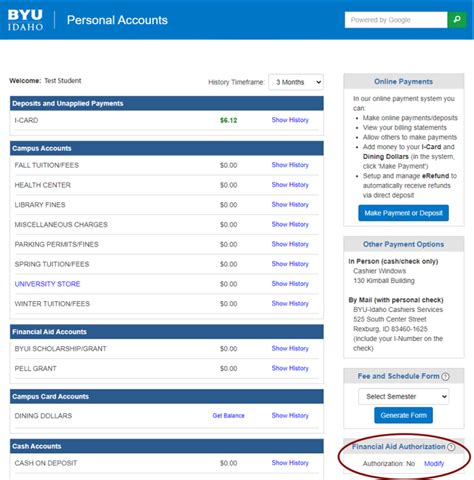 MyBYUI Portal Financial Aid