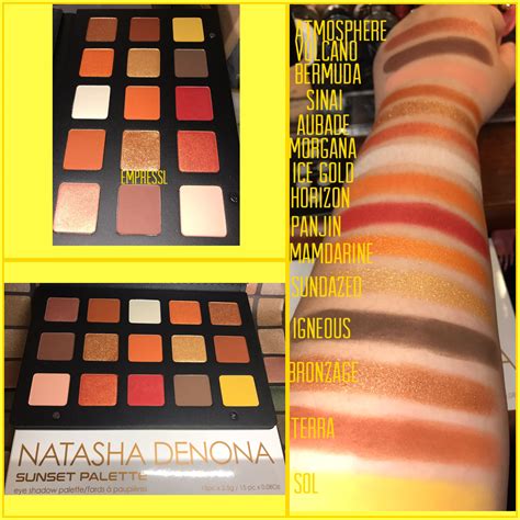 Natasha Denona Sunset Palette Swatches